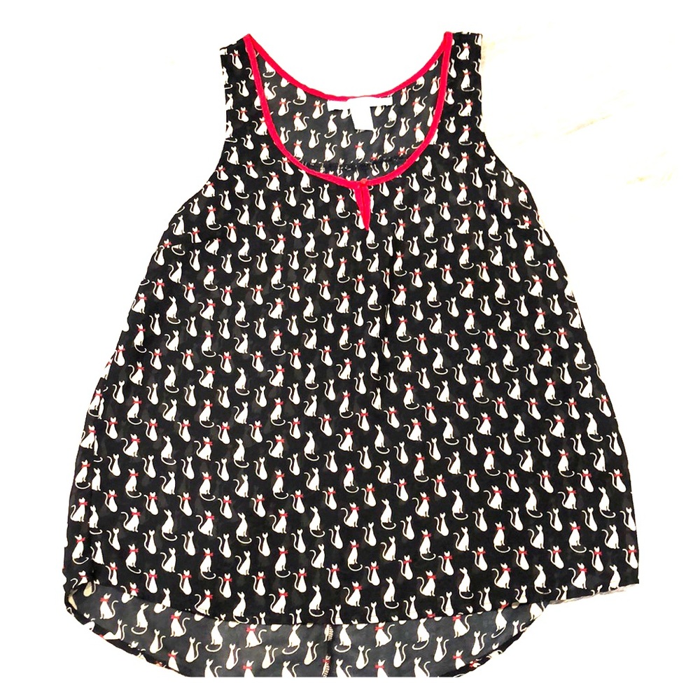 Cute kitty cat sleeveless top